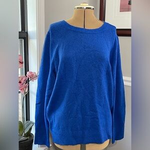 NWT LOFT sz XL Vibrant Blue Crew Neck Sweater
